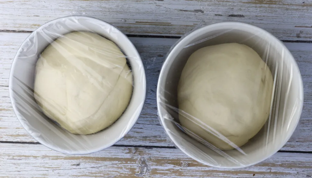 step 3: allowing pizza dough to rest